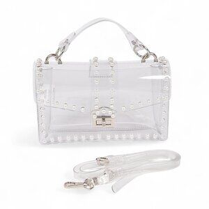 BNWT Brand New Transparent Pearl Studded Stadium Bag Cleared Event Bag